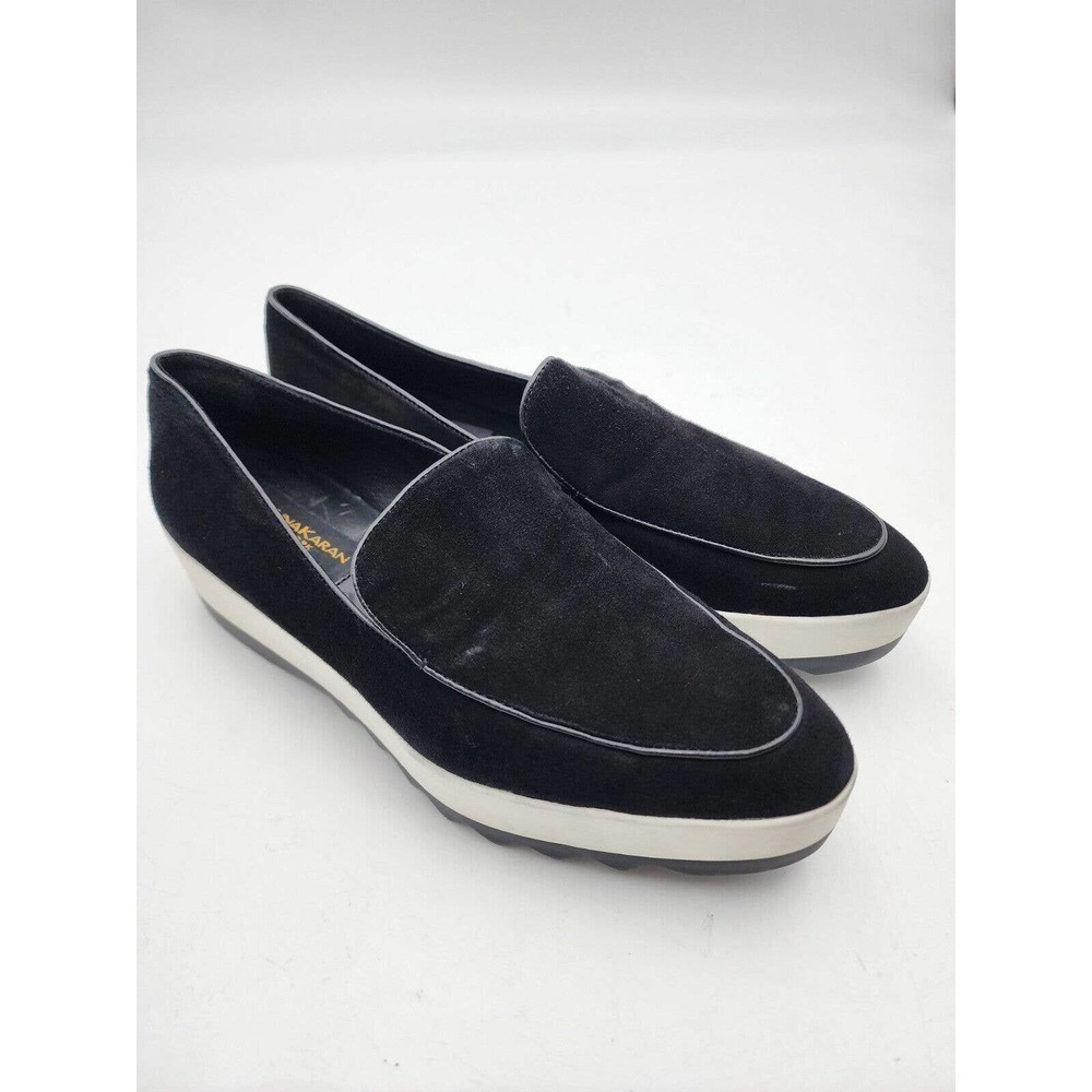 DONNA KARAN DKNY Women's Suede Black Platform Chunky Sneakers Slip On Size 8